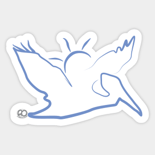 Pelican Flying Sticker